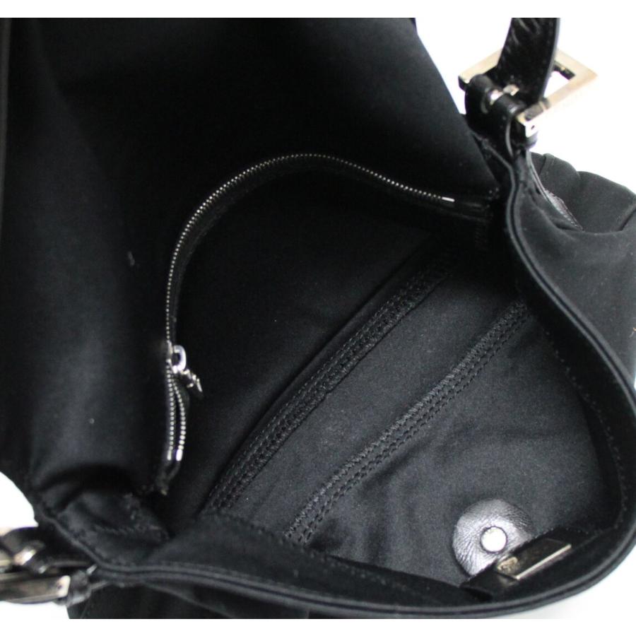 フェンディ FENDI マンマバケット ショルダーバッグ サテン 黒 【72625