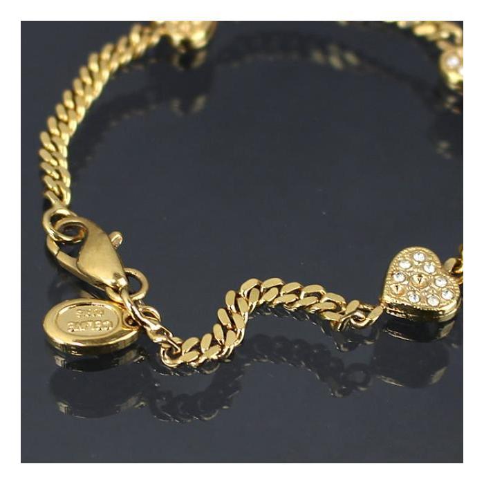 CELINE（セリーヌ） ラインストーン ハート ブレスレット バングル