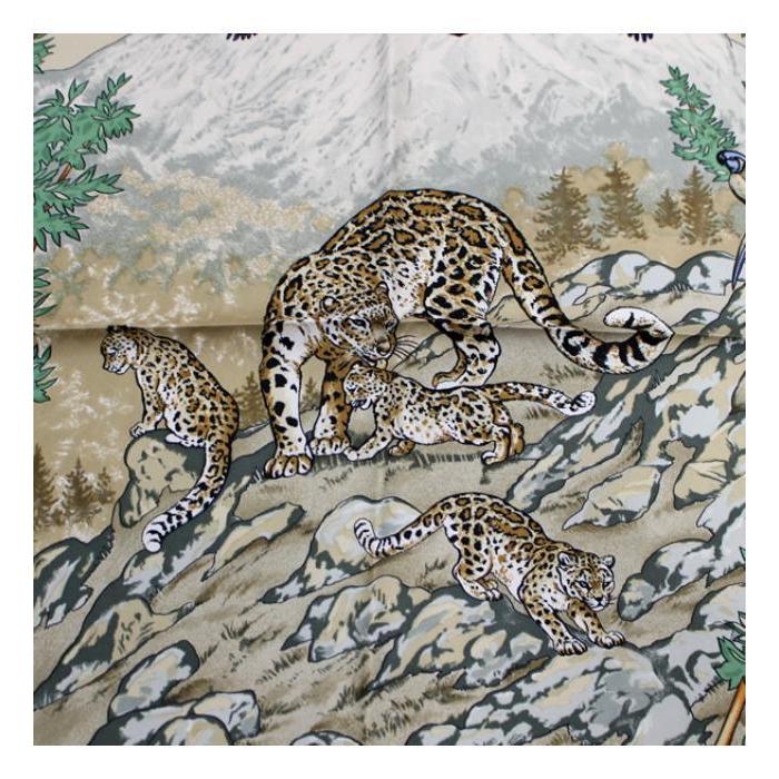 HERMES（エルメス） 美品 カレ90『SICHUAN 四川省』大判スカーフ 動物