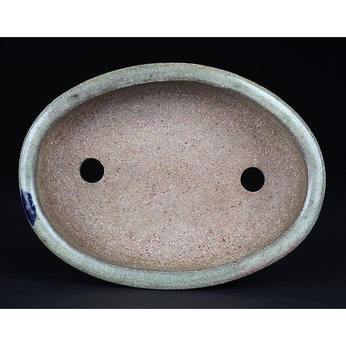 盆栽鉢 「東福寺水均釉窯変楕円鉢」 植木鉢 初代 平安東福寺 登窯 5号