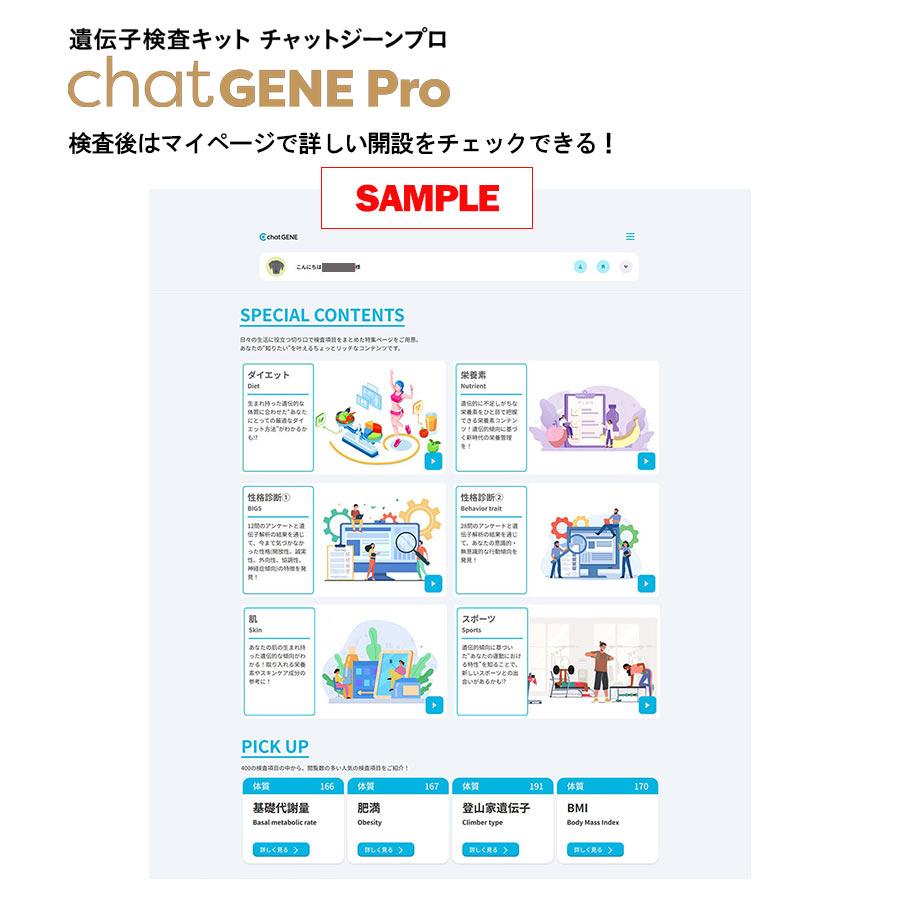 遺伝子検査chatGENE Pro 遺伝子検査500項目＆毛髪ミネラル検査 29元素