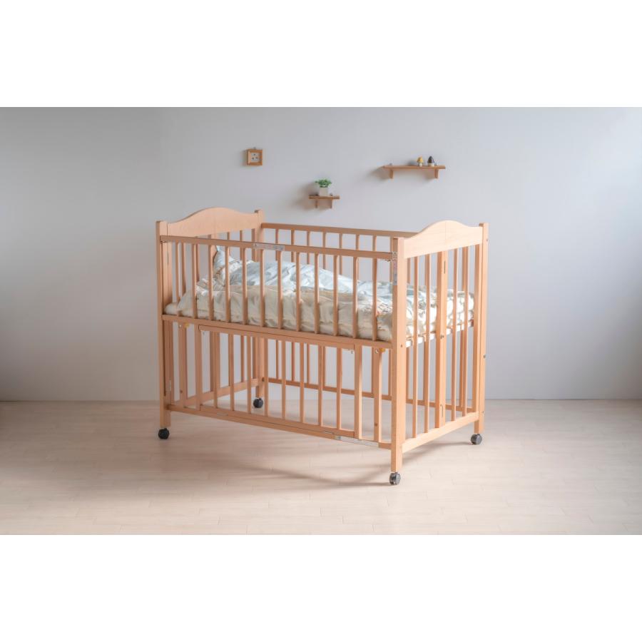 ベビーベッド 石崎家具 正規販売店 【120×70】ワンタッチベビーベッド