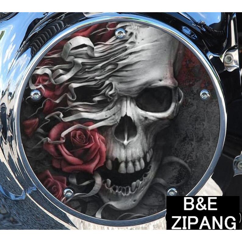 ハーレーダビッドソン ダービーカバー スカルローズ ツーリング