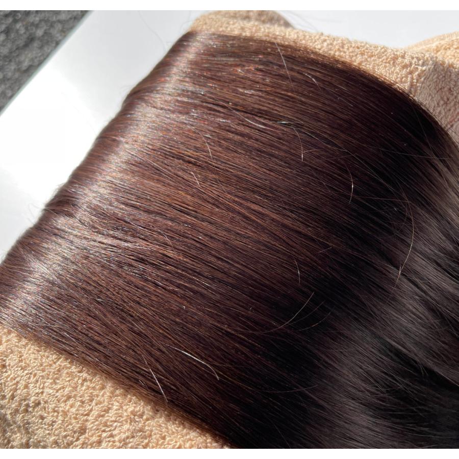 ダークブラウン 茶色 S-2 シール エクステ 人毛 ロング ヘアエクステ