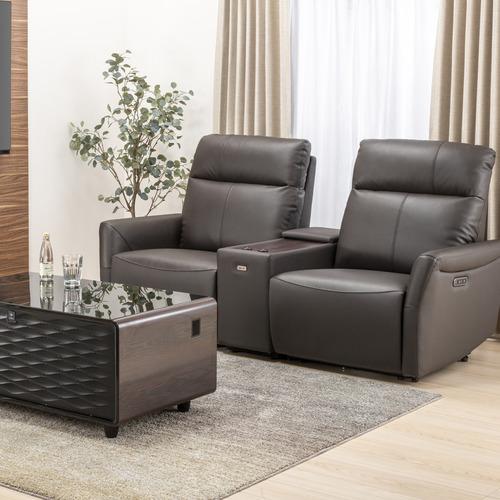 ヤマダオリジナル 電動リクライニングソファ 「YES140018N DBR2PカワCU