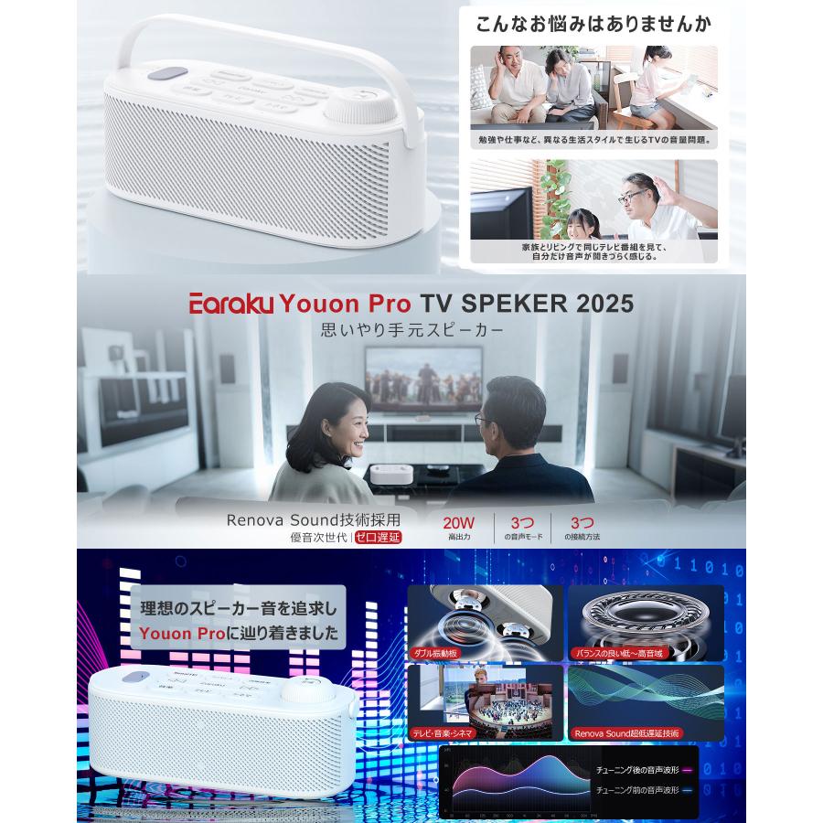 破格20W究極音質 思いやり手元スピーカー ゼロ遅延 テレビ スピーカー