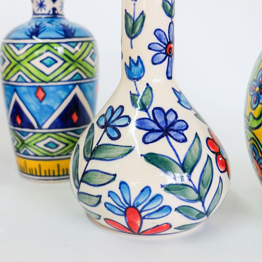 花瓶 おしゃれ インド製 ハンドメイド アート 陶器 | Freaks Pottery