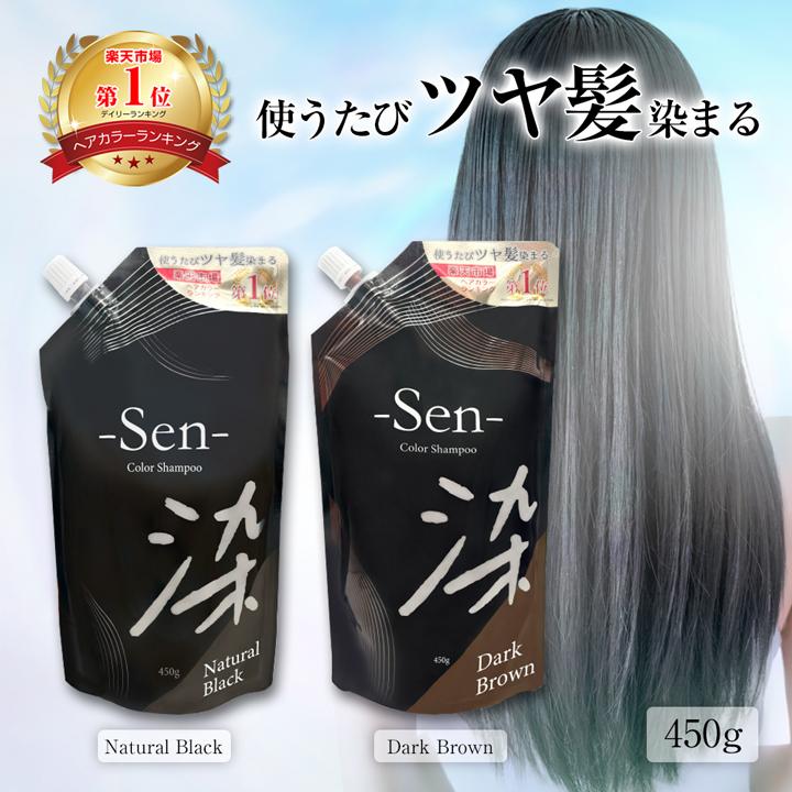 ヘアカラー シャンプー 450g 1袋 白髪染め トリートメント ヘア