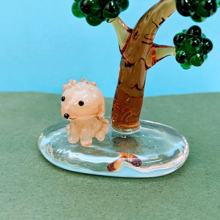 ガラス細工 トイプードル（M）ミニチュア 置物 雑貨 犬 小物 動物