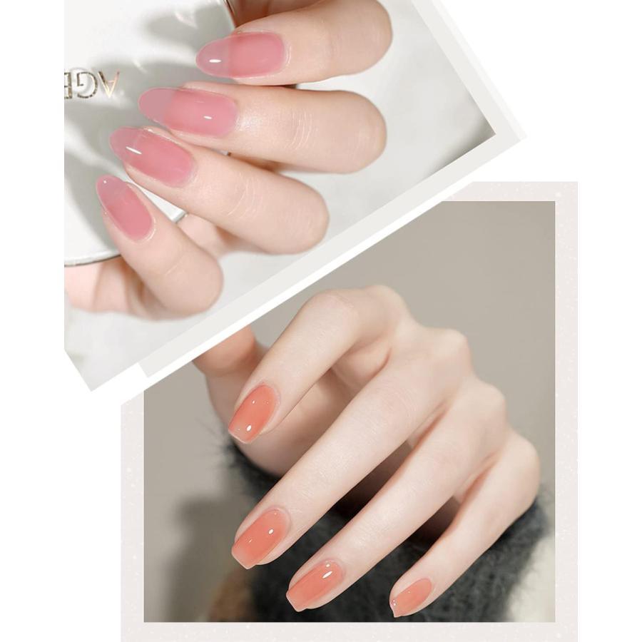 カラーネイルジェル ピンクジェル 6色 8ml 透け感あり クリアピンク系