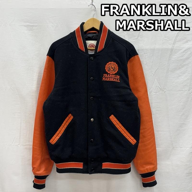 フランクリンマーシャル エンブレム ロゴ 刺繍 ウール レザー コンビ
