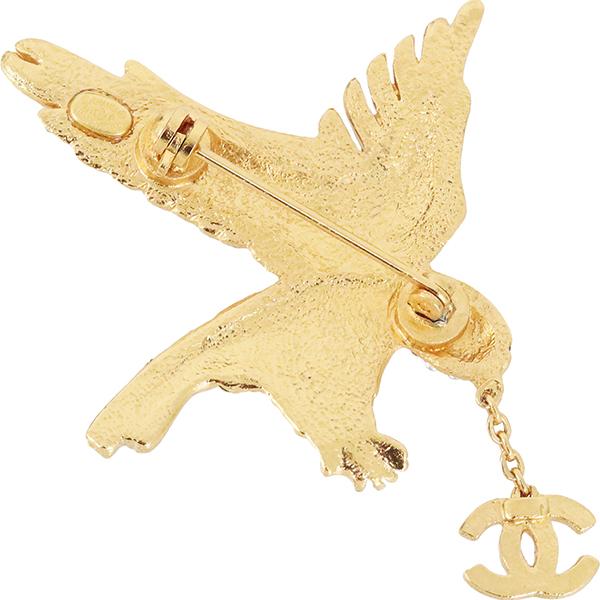 CHANEL（シャネル） ブローチ イーグル CC ラインストーン ゴールド
