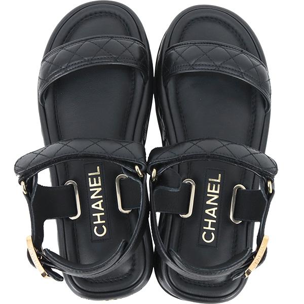 マトラッセ シャネル 厚底サンダル 37C 24cm レディース CCマーク