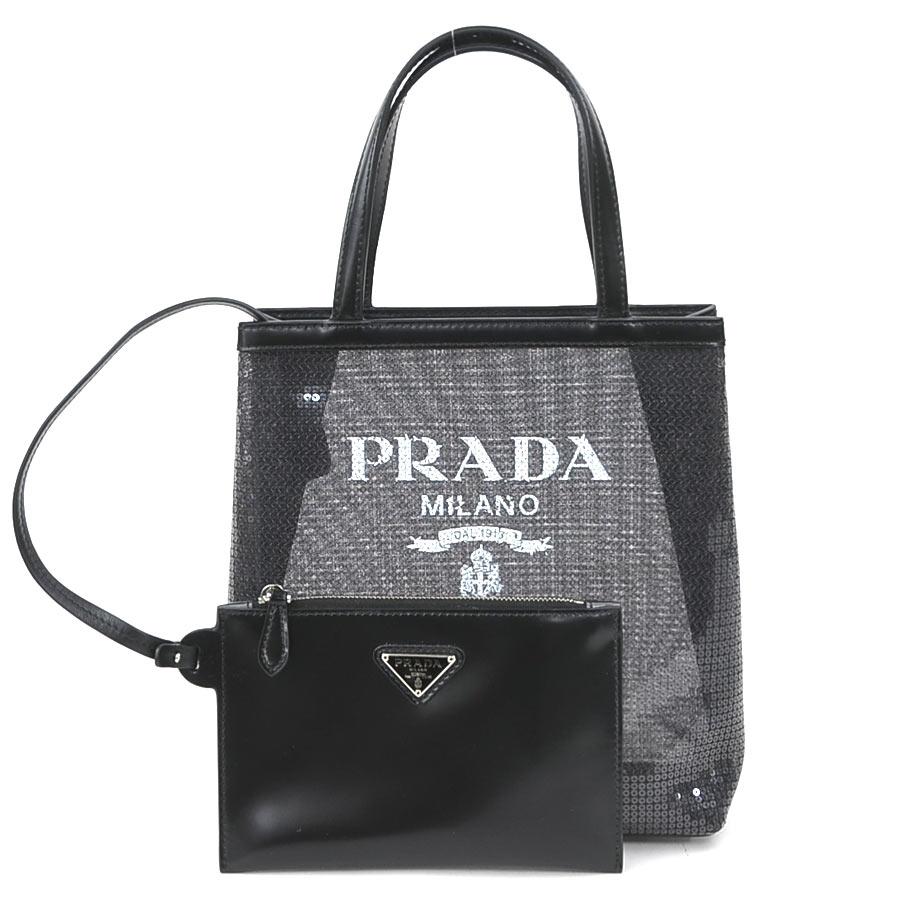 PRADA（プラダ） ハンドバッグ スパンコール/レザー ブラック