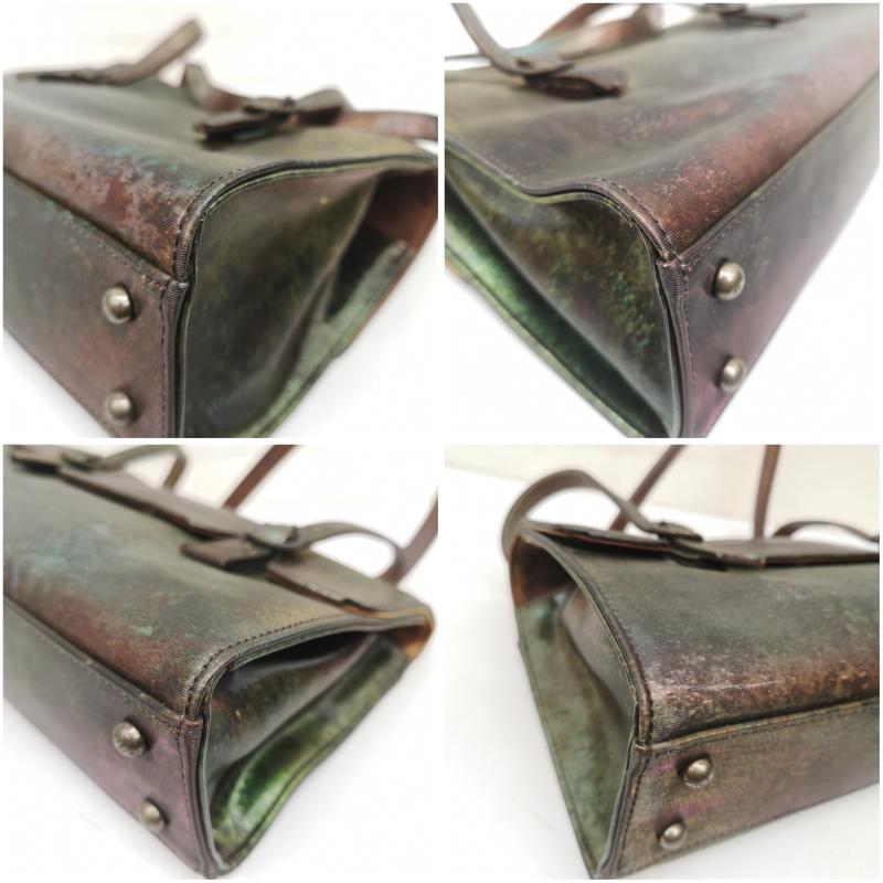 ジャンポールゴルチエ ヴィンテージ Vサイバー ハンドバッグ 玉虫色