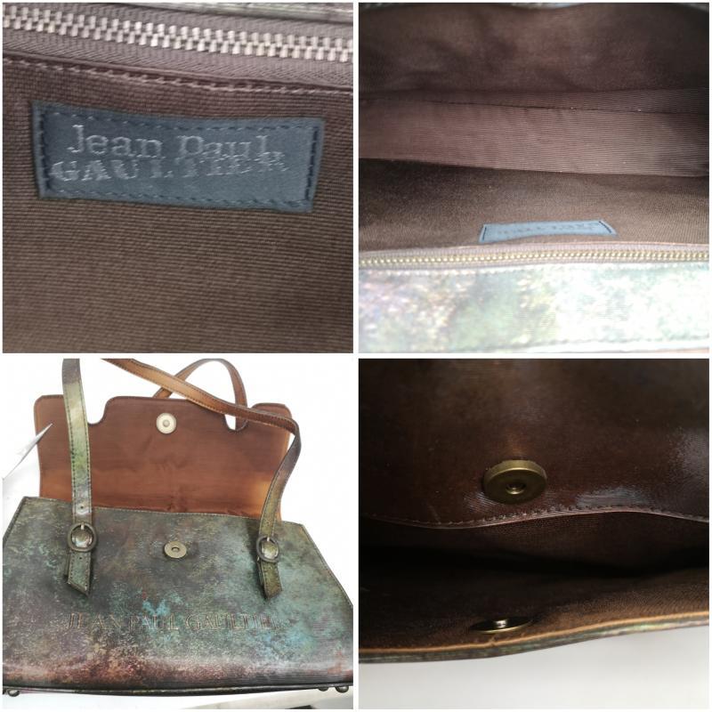 ジャンポールゴルチエ ヴィンテージ Vサイバー ハンドバッグ 玉虫色