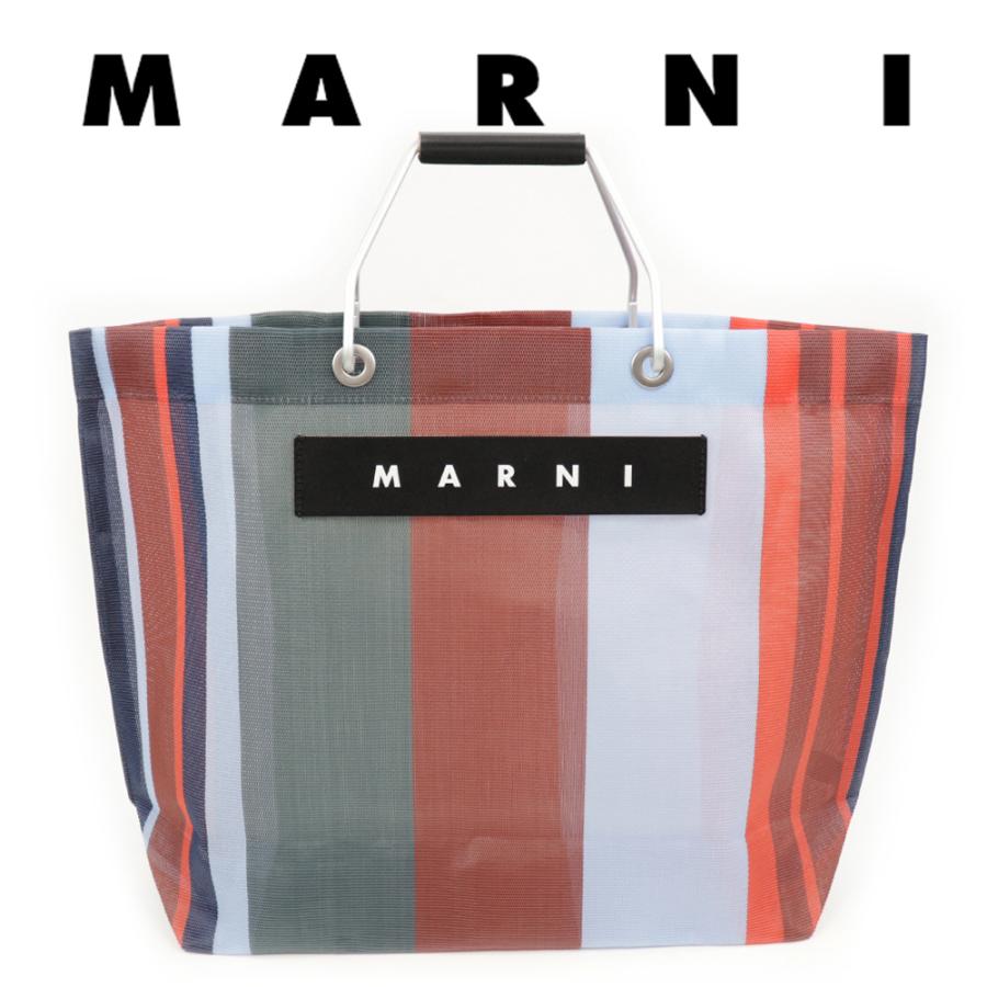 MARNI（マルニ） トートバッグ ストライプ メッシュ フラワーカフェ A4