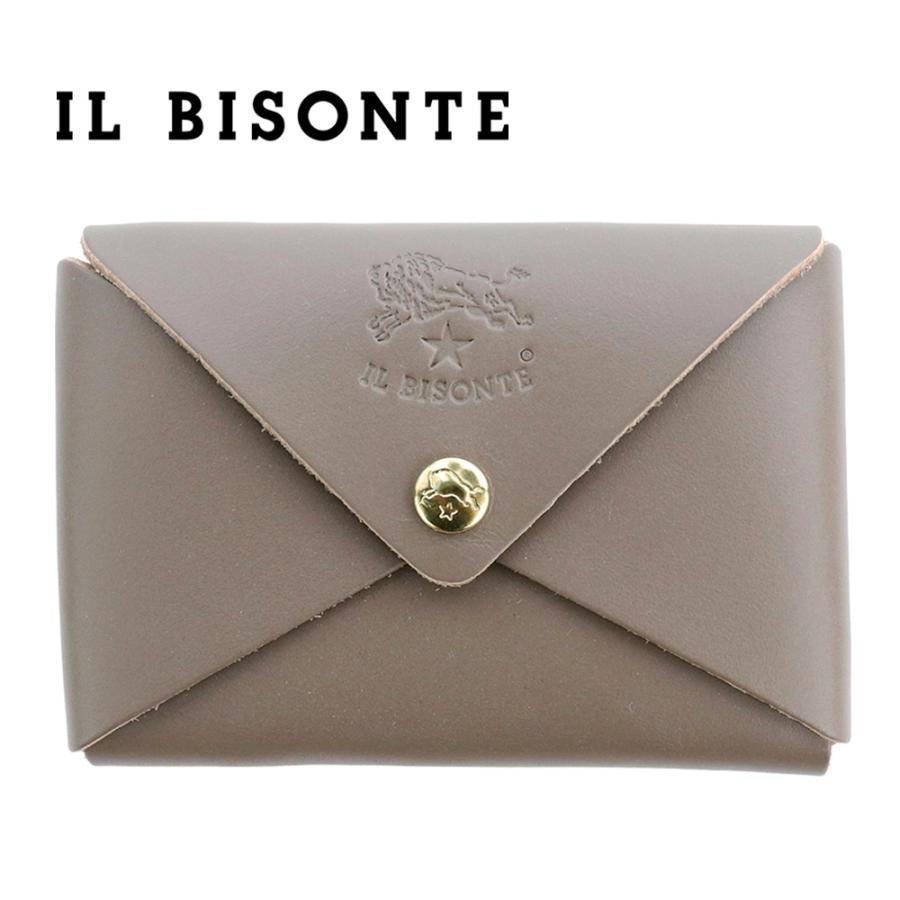 IL BISONTE（イルビゾンテ） カードケース 名刺入れ グレー ベージュ