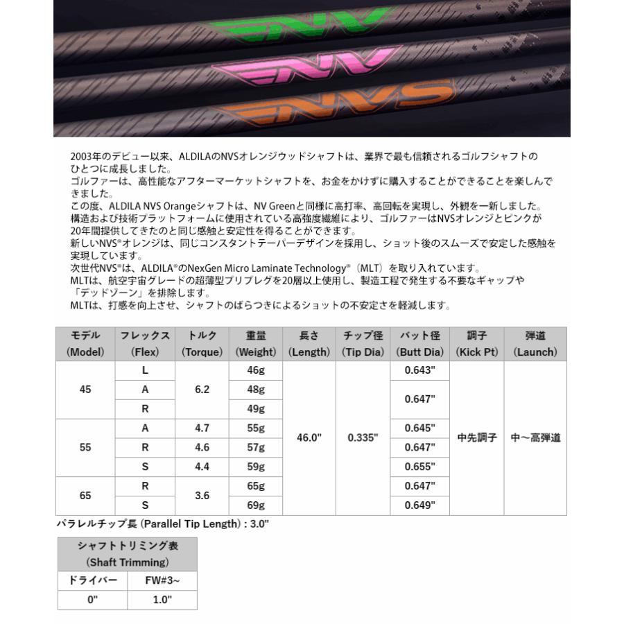 ALDILA（アルディラ） シャフト ドライバー用 NVS (2023年モデル) (US
