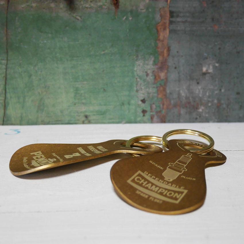 ADVERTISING SHOEHORN KEY RING 真鍮 靴べら キーホルダー 靴すべり