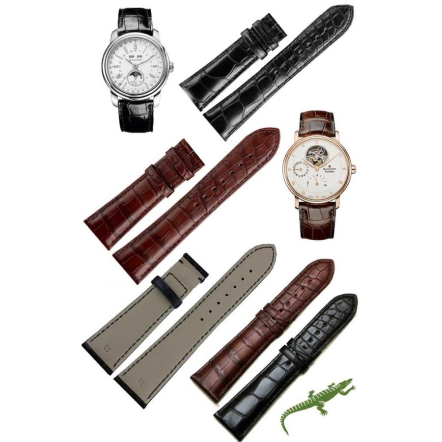 For Blancpain ブランパン 汎用ワニレザーベルト 受注生産品 腕時計