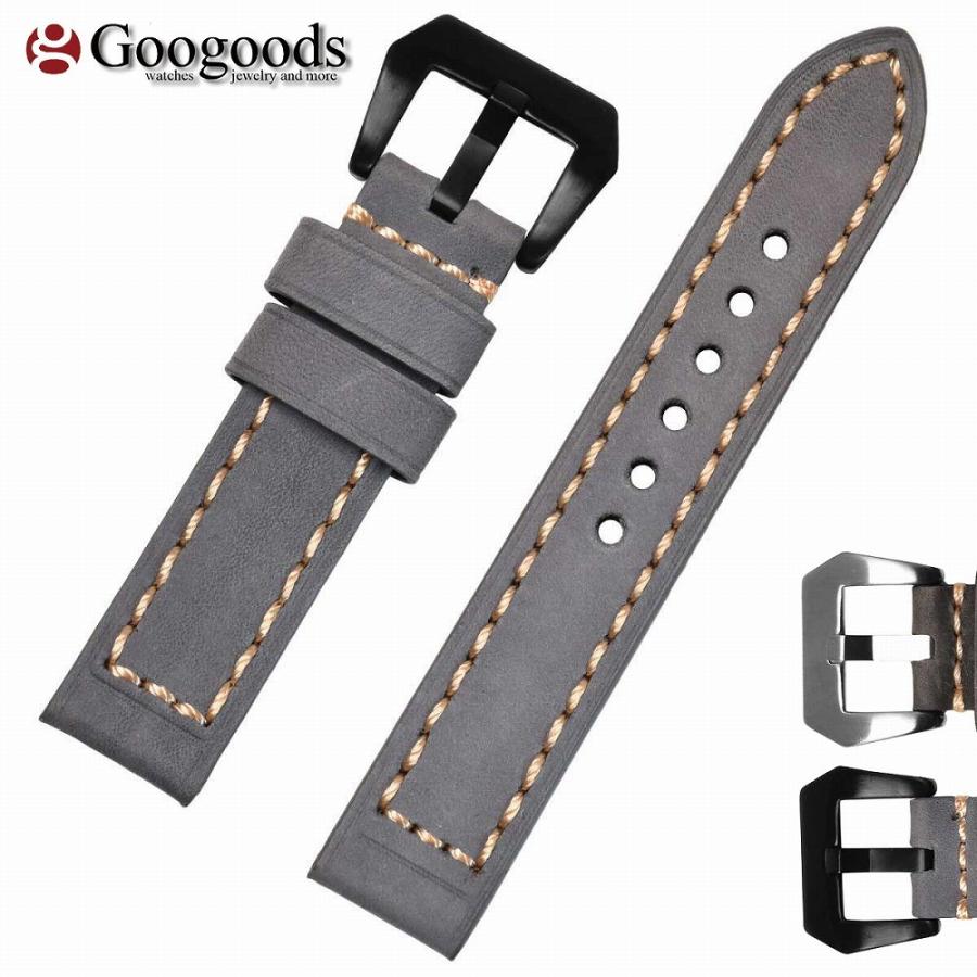For PANERAI パネライ向け 社外品 交換用 腕時計ベルト レザーベルト
