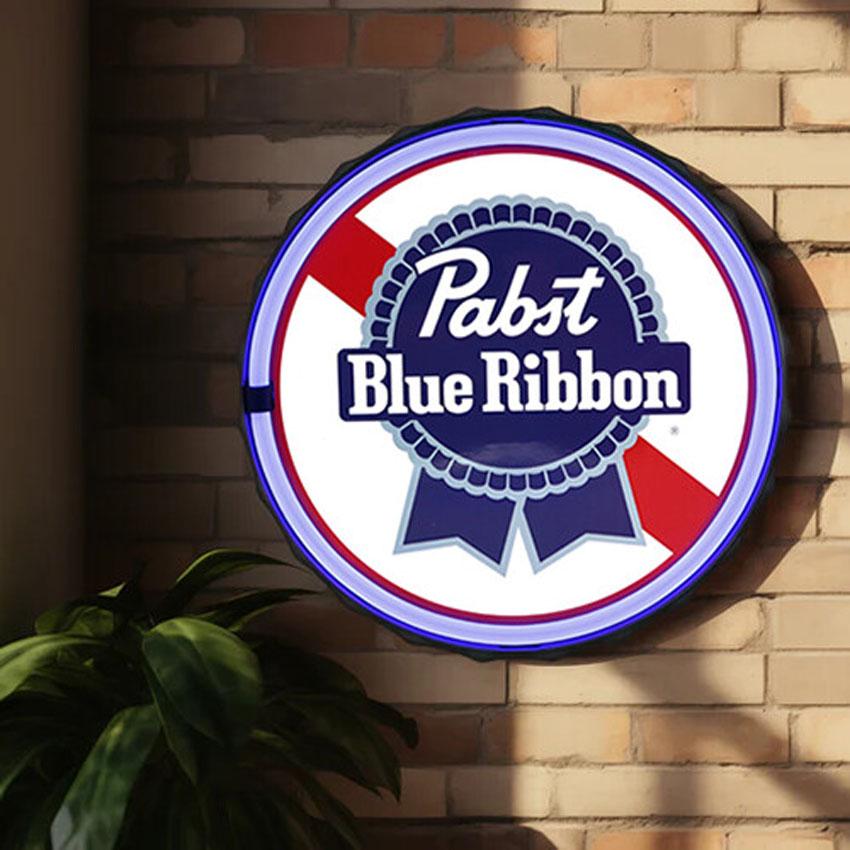PABST BLUE RIBBON LED ロープ ネオンサイン ボトルキャップ