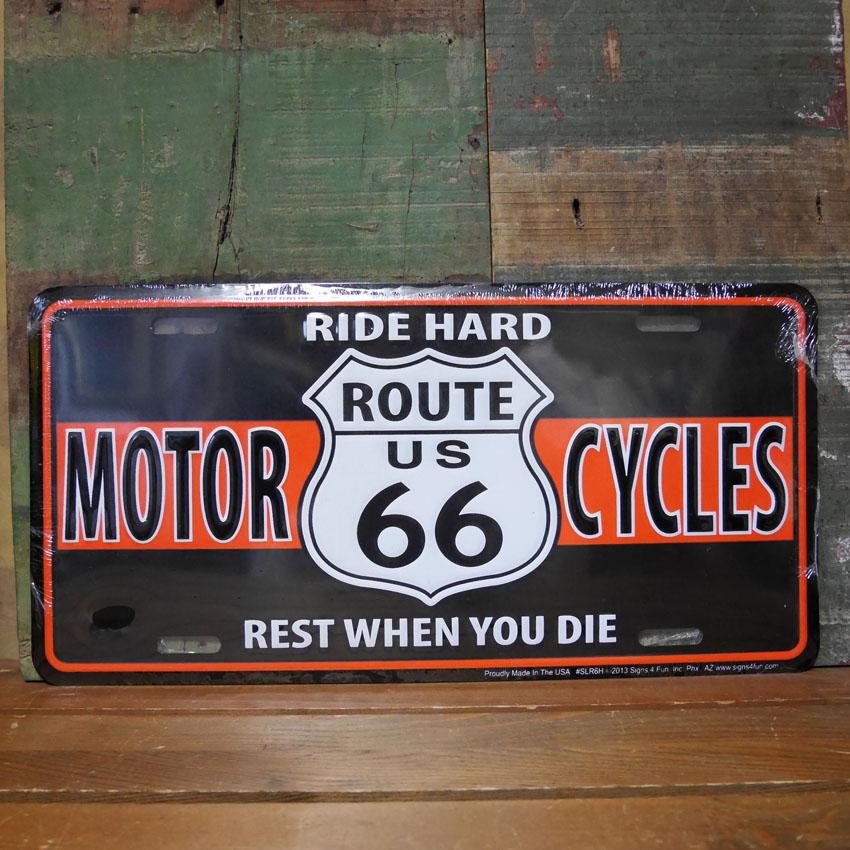 ブリキ看板 ルート66 ライセンスプレート インテリア メタルサイン