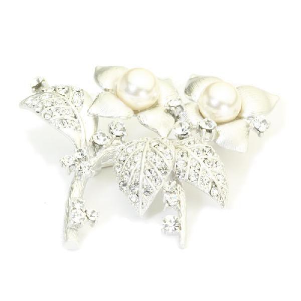 SWAROVSKI（スワロフスキー） ブローチ brooch パール 花 小枝