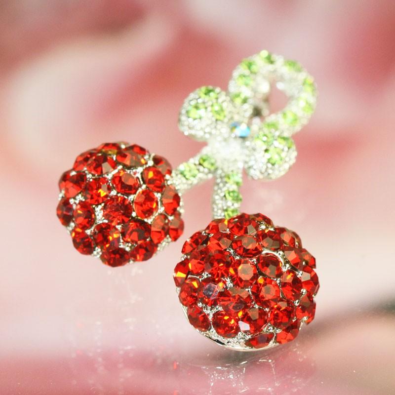 SWAROVSKI（スワロフスキー） ブローチ おしゃれ さくらんぼ チェリー