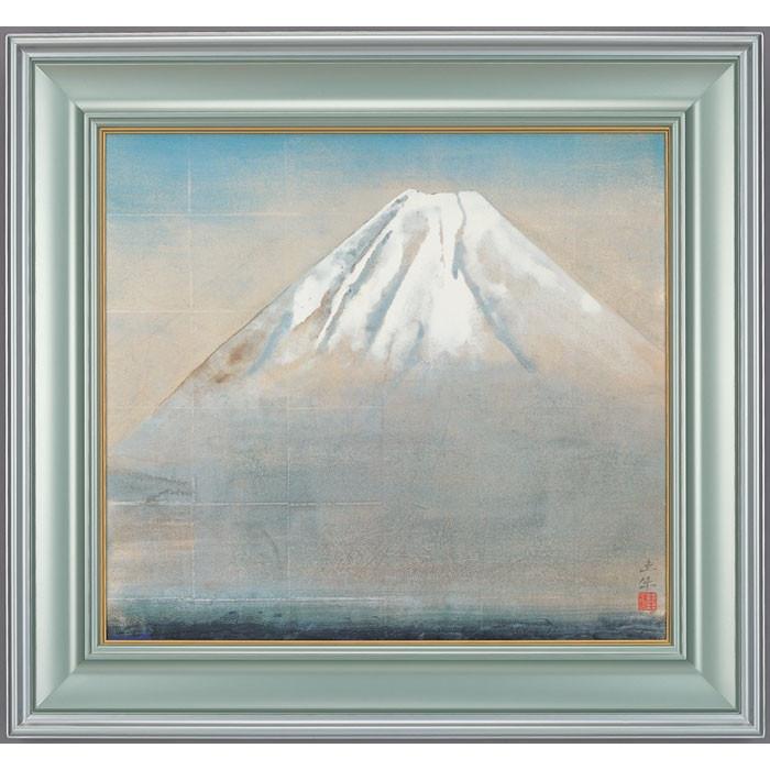 奥村土牛 「 精進湖 」 岩絵具方式 高級複製画 日本画 版画 富士山