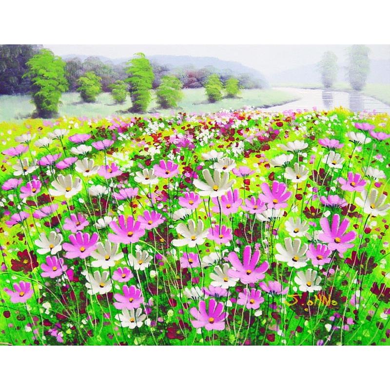 新しい一日 油彩 油画 SH16 R6 F6 (菜の花・水仙・ビオラ) 新しい一日