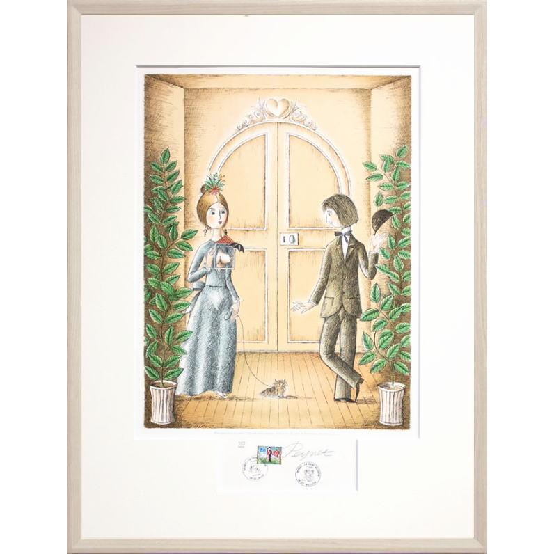 レイモン・ペイネ「 愛の晴れ時計 」リトグラフ 版画 版画 絵画 人物