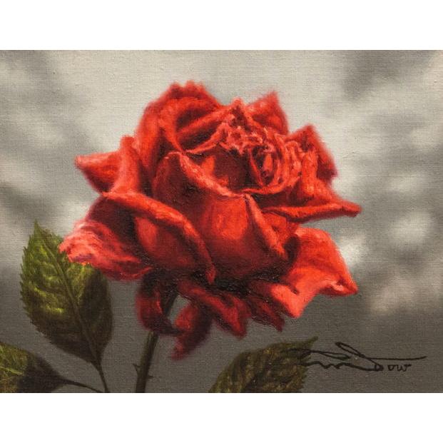 遠藤昭吾 「大輪のバラ 」 油絵 ・ 油彩画 F0 ( 0号 ) 絵画 洋画 肉筆