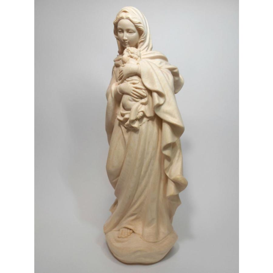 創業100年《レーピ》木彫り 聖母マリア像 30cm「ルネサンス」聖母子像