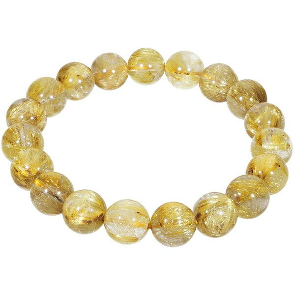 ゴールドルチルクォーツ ブレスレット 最高級 9A+ グレード 10mm 17.5