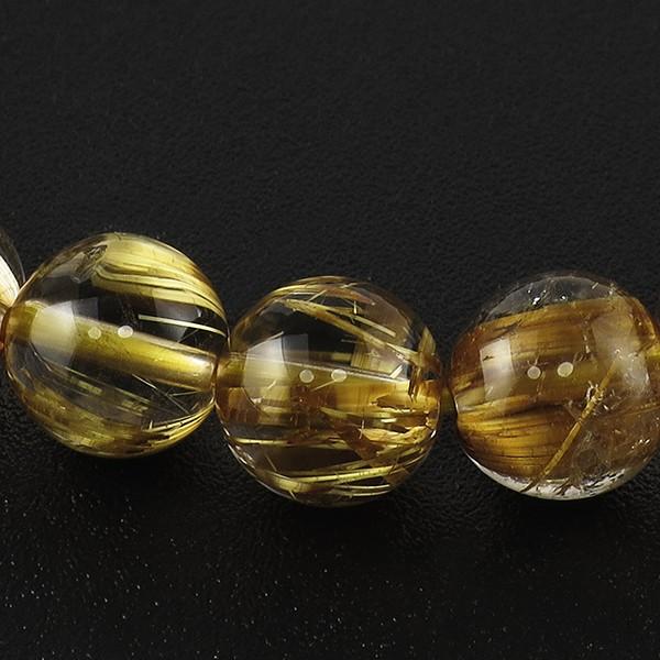金針 ルチルクォーツ ブレスレット タイチンルチルクォーツ 9mm 19cm