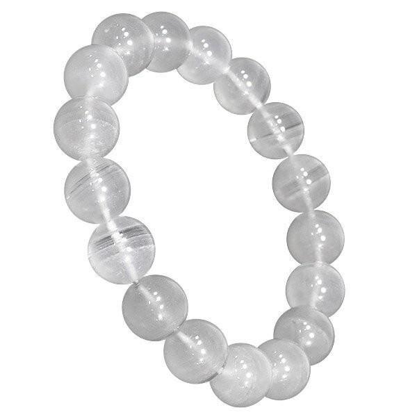 ホワイトファントムクォーツ ブレスレット 高品質 12.6mm 19cm 天然石