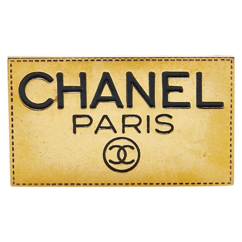 CHANEL（シャネル） ロゴ プレート ブローチ ゴールド メッキ