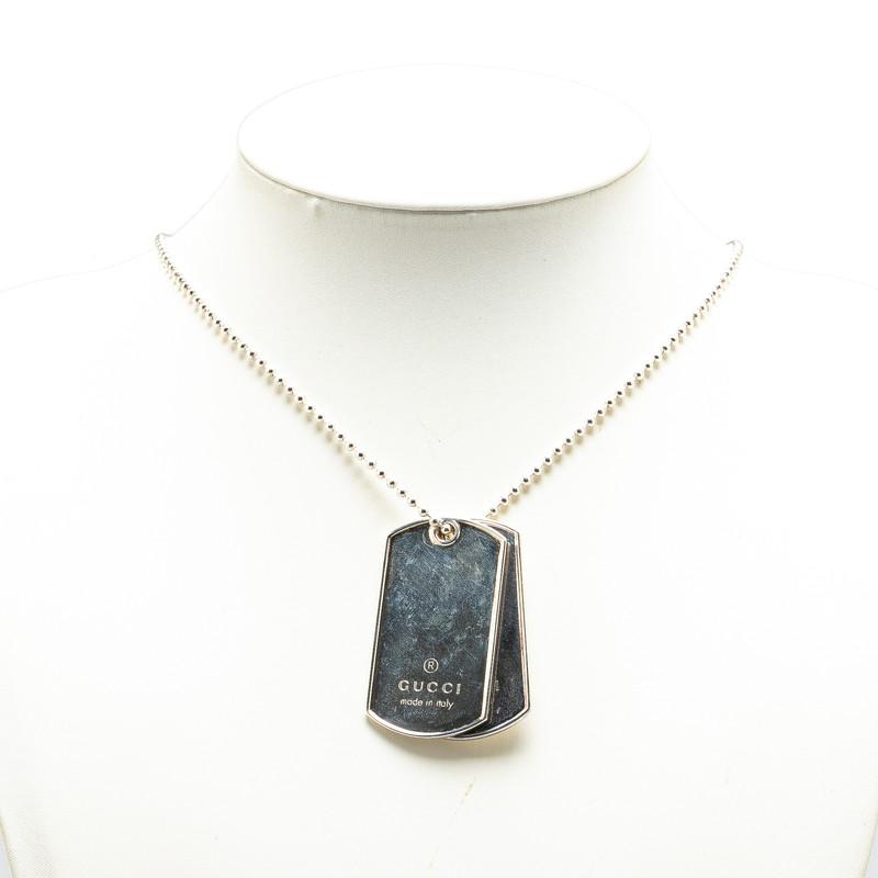 GUCCI（グッチ） ドッグタグ 2枚プレート ネックレス SV925 シルバー