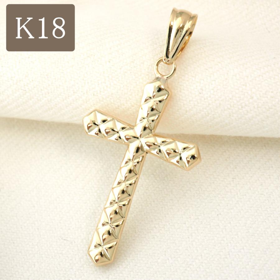 ネックレス クロス 18k 18金 十字架 シンプル ゴールド メンズ