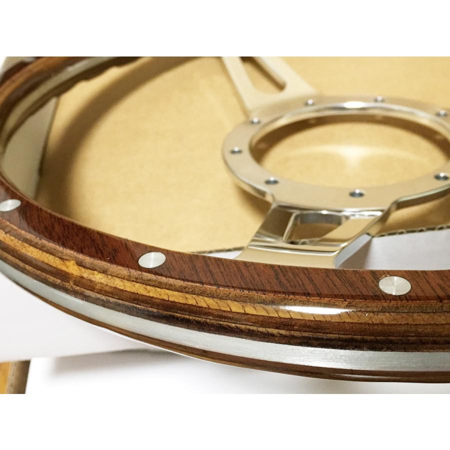 カスタム アルミ ビレット クラッシックウッド ステアリング ハンドル