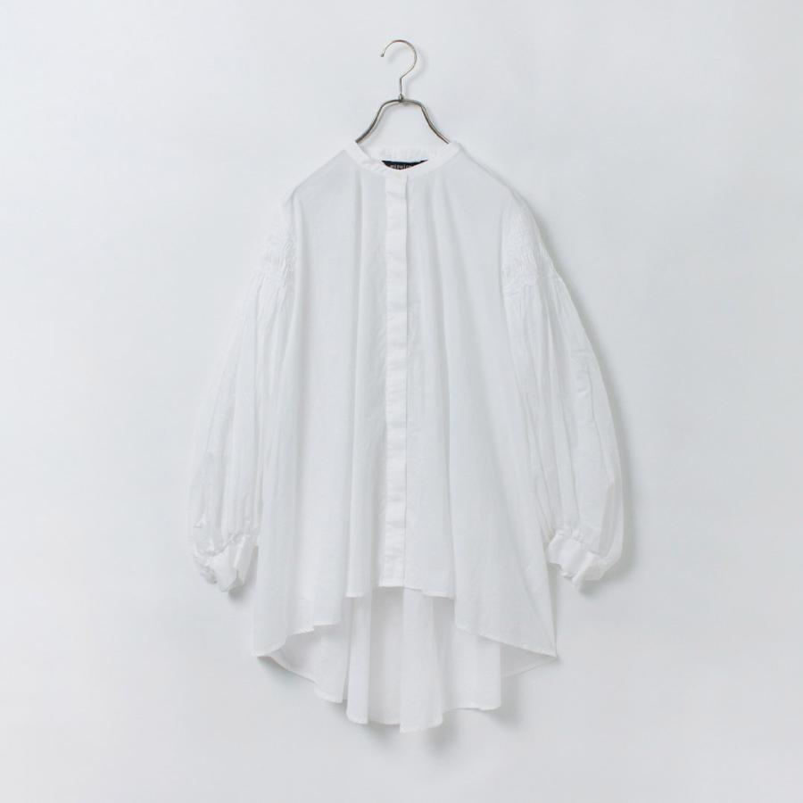 mizuiroind（ミズイロインド） ピンタック パフスリーブ シャツ