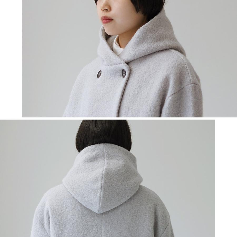 mao made（マオメイド） ダブルボタン ロングフーディー ジャケット