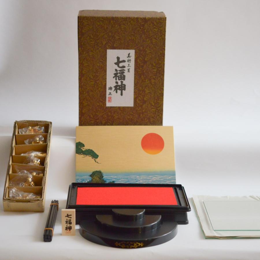 七福神 純金メッキ ( あすつく 木札名入れ有料 退職祝い 定年 恵比寿