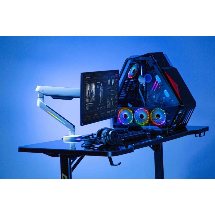 Alterzone ゲーミングモニターアーム シングル 白 RGB 17~34インチ