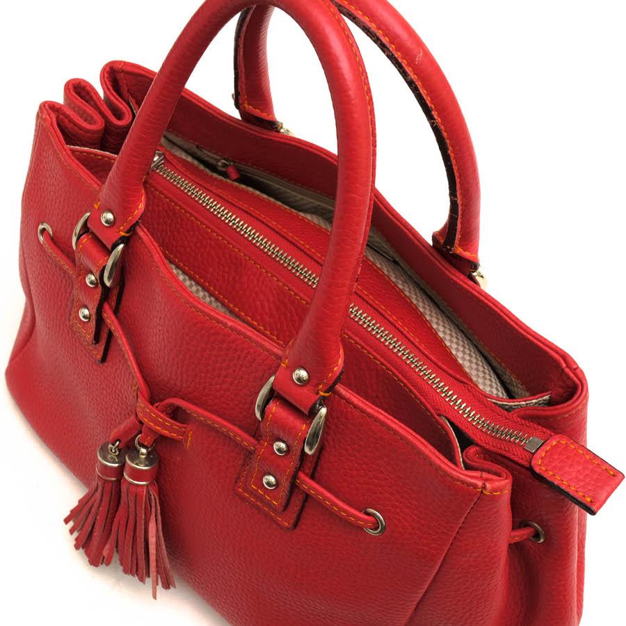 WAKO 和光 ハンドバッグ 牛革 カーフ タッセル シボ革 シュリンク