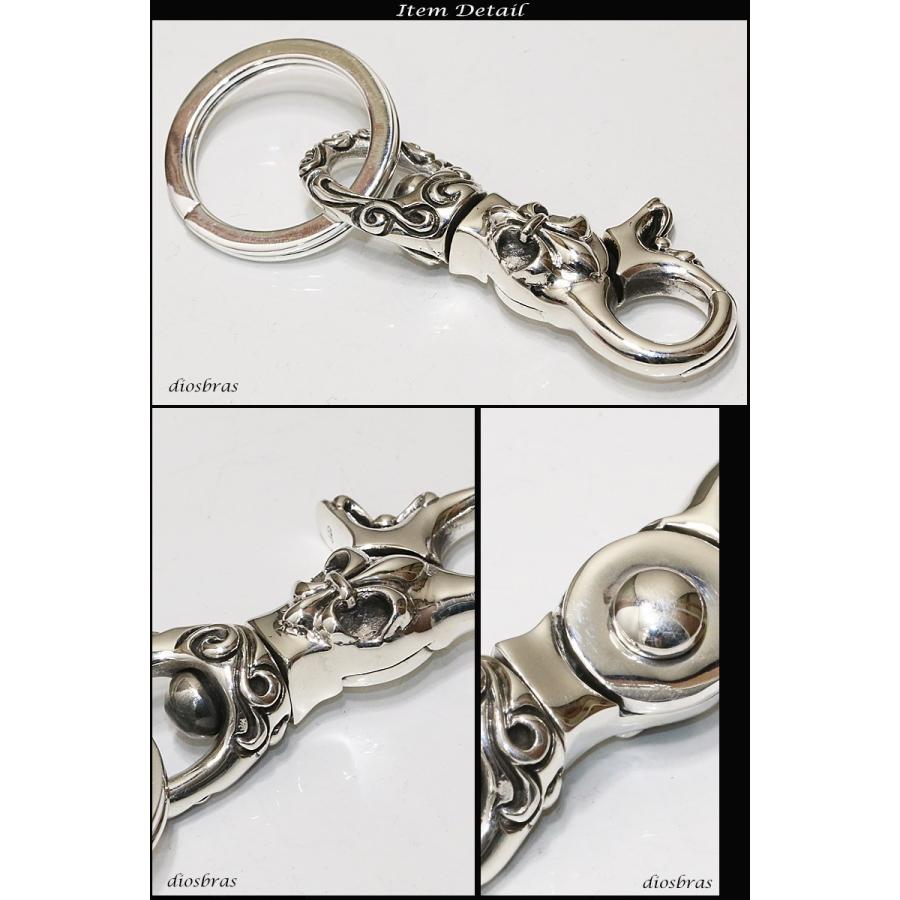 クロス 十字架 シルバー キーチェーン ユリの紋章 リリー 百合