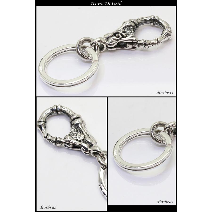 キーホルダー スカル 骸骨 ボーン シルバー925 キーチェーン