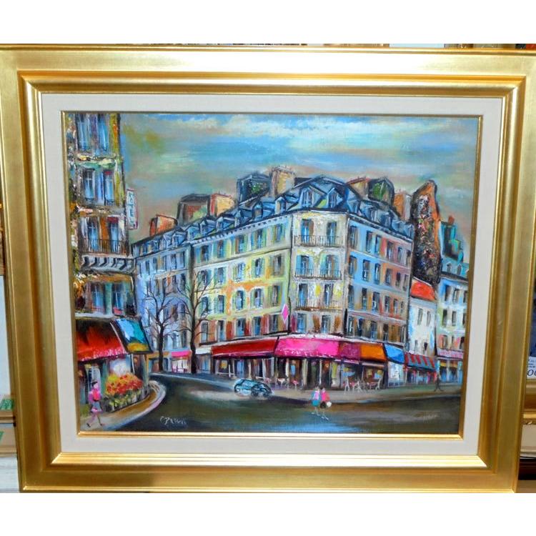 絵画 油絵 小澤勇寿郎 作 パリの街 8号サイズ インテリア 定価160000円